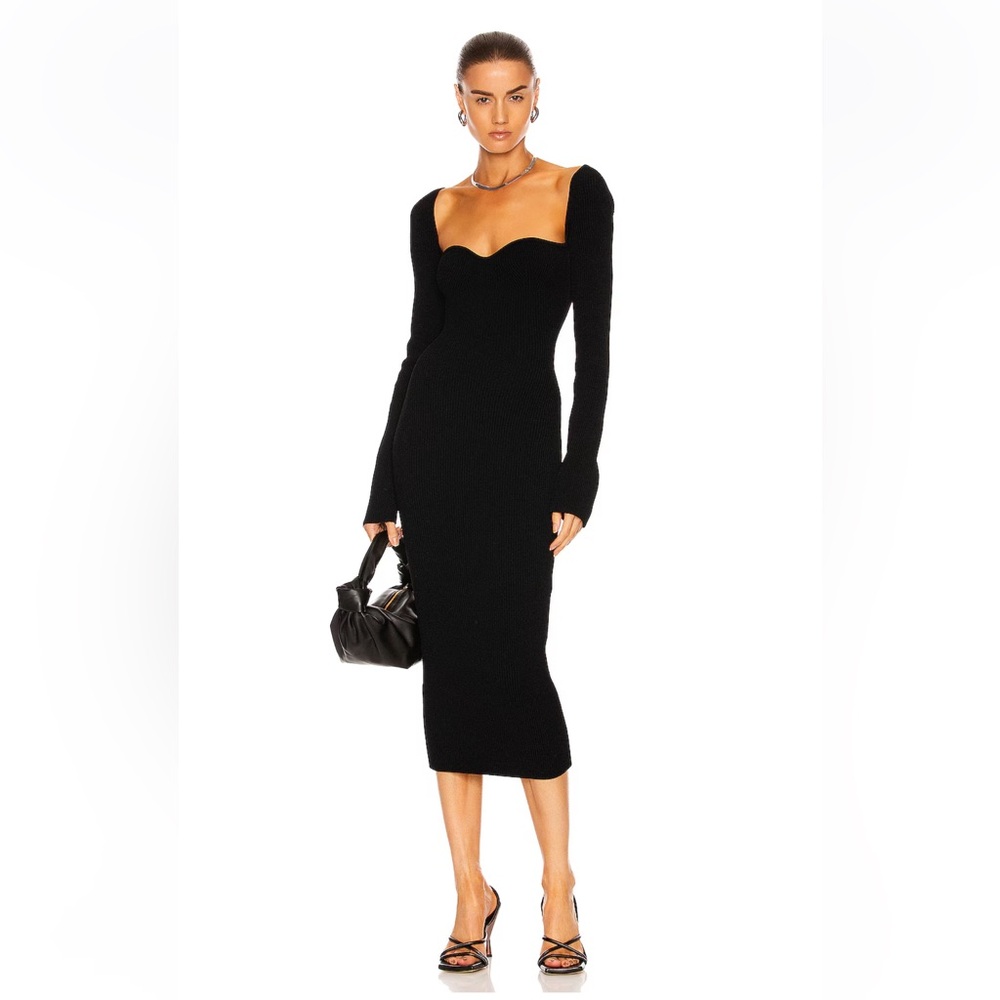 KHAITE Beth Long Sleeve Bustier Dress